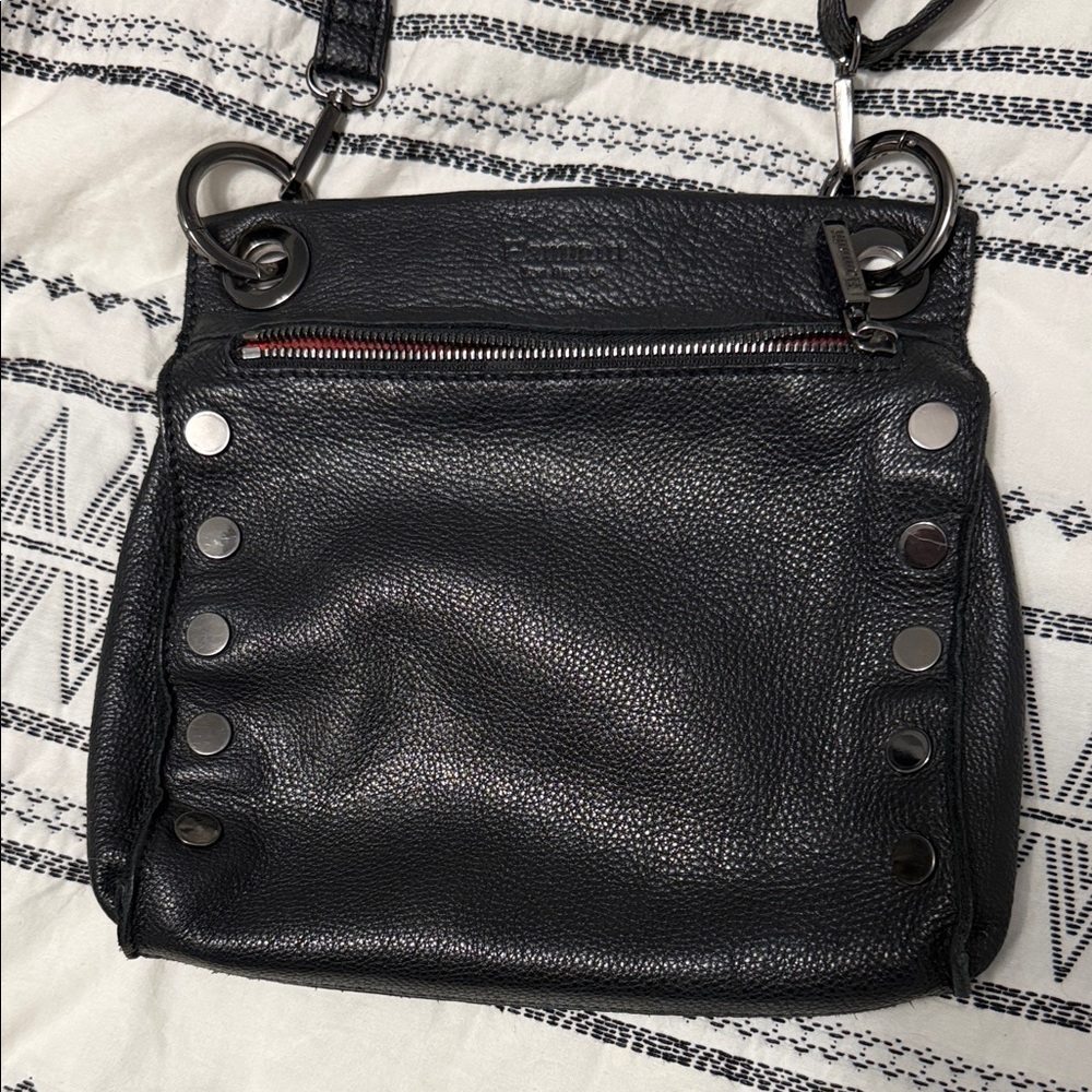 HAMMIT Black on Black Leather Crossbody Bag